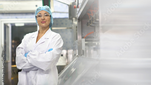 woman worker in water drink factory