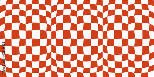 Orange checker pattern. Vector and seamless checkered pattern. For print and seamless surfaces, design, interior, textiles, pillows, wallpapers.