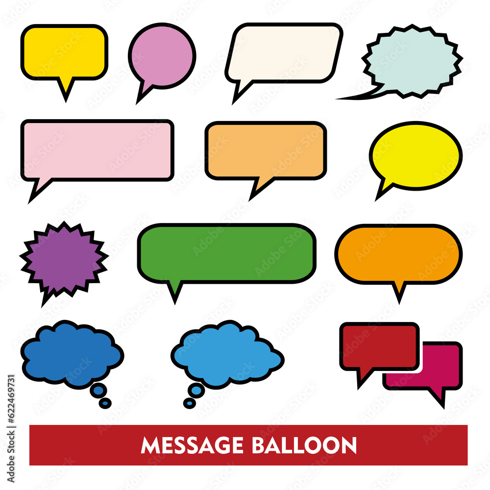 Set of colorful speech bubbles on white background. Vector Illustration. Set of colorful speech bubbles on white background. Vector Illustration.