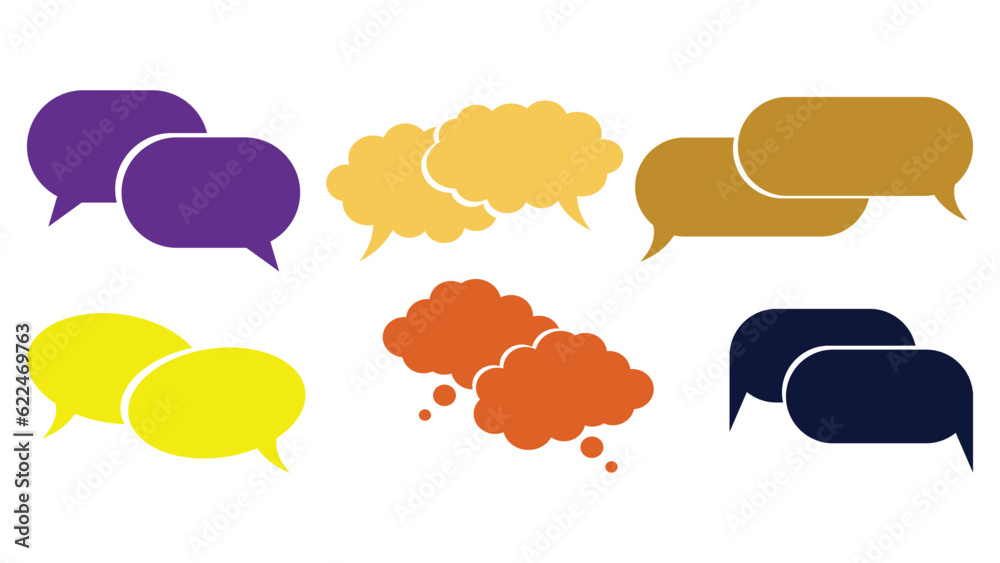 Collection of bubble speech vector illustration isolated on white ...