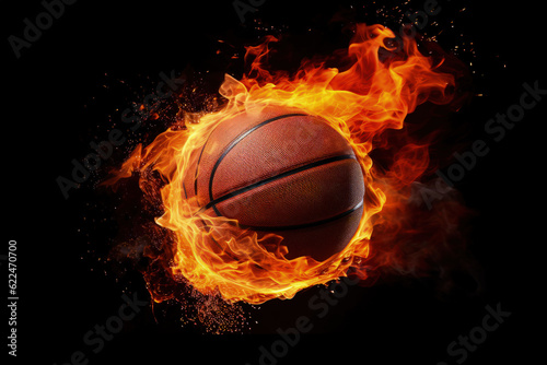 Fiery Basketball, Dynamic Action Shot for Composting  © Bo Dean