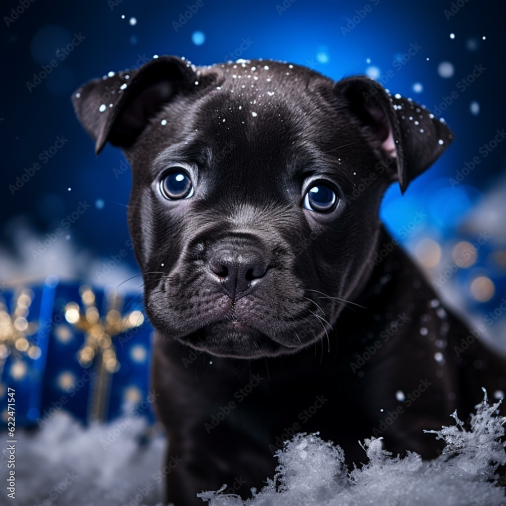 Black staffy cheap puppy