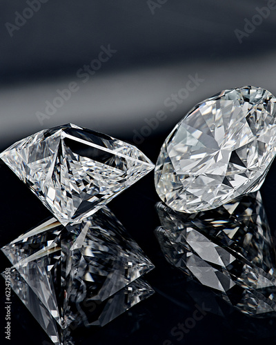 Diamonds dark background shadow light dramatic luxury
