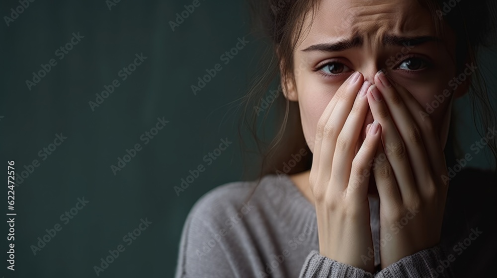 Sad depressed desperate grieving crying woman with folded hands and tears eyes during trouble, life difficulties, depression and mental emotional problems Sad depressed desperate grieving crying woman with folded hands and tears eyes during trouble, life difficulties, depression and mental emotional problems