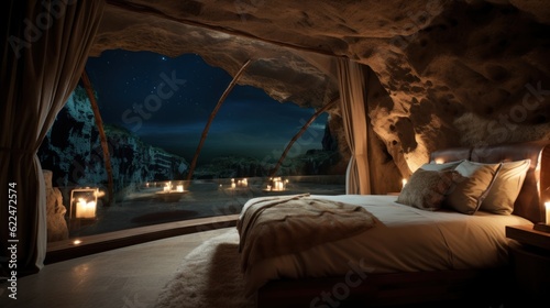 Imagine a hidden opening in the cave ceiling that reveals a breathtaking view of the night sky