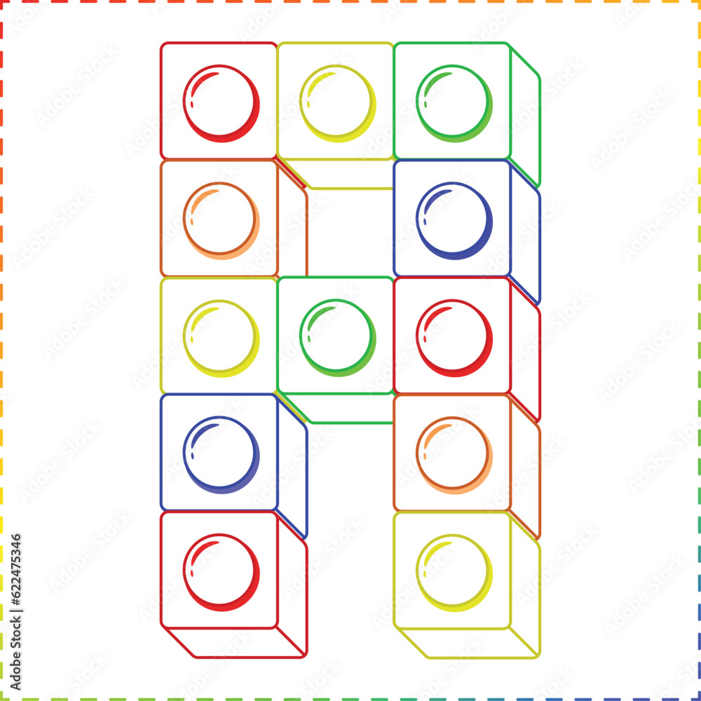 blocks Alphabet English letters blocks in coloring stroke modern style drawing blocks Alphabet English letters blocks in coloring stroke modern style drawing