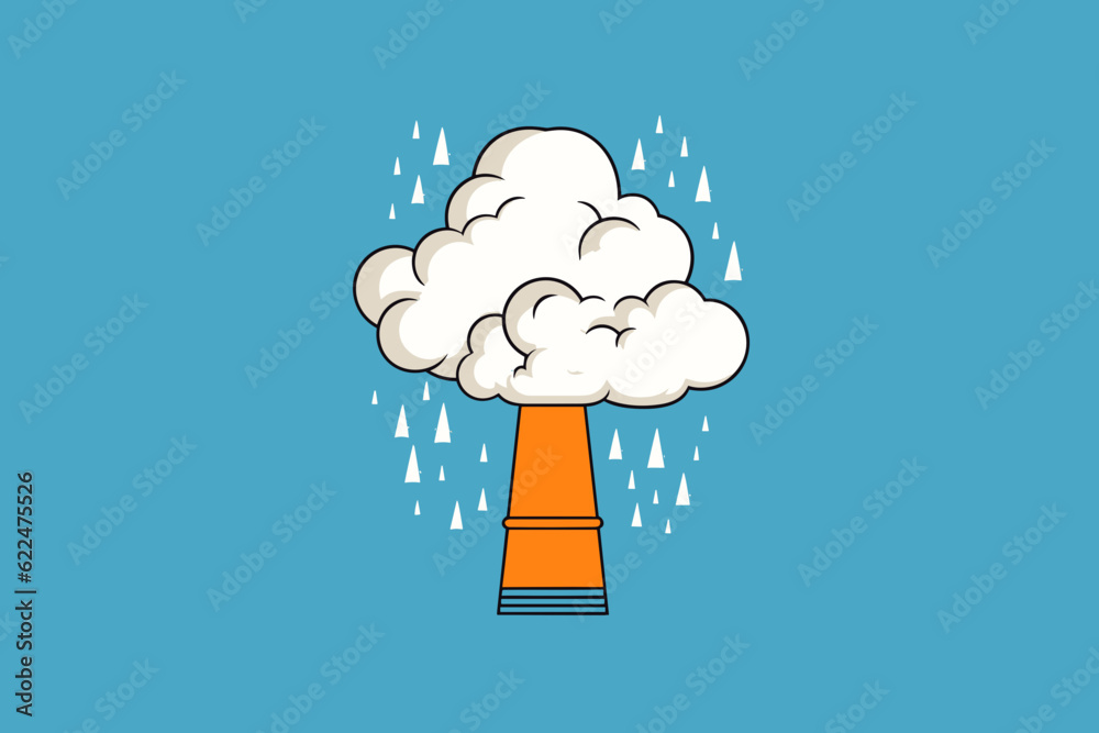 Doodle inspired Funnel cloud, cartoon sticker, sketch, vector