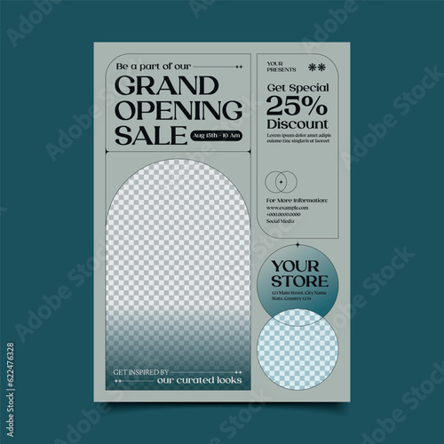 flat design grand opening template