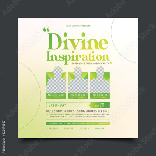 gradient church flyer template square
