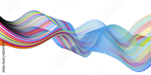 Colorful Abstract flowing wave lines. Design element for technology, science, modern concept