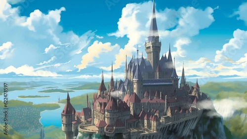 anime footage of castle on fairytale kingdom photo