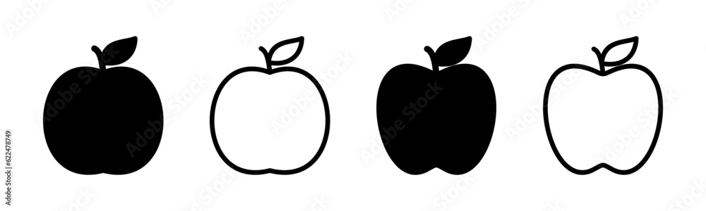 Fototapeta premium Apple icon set illustration. Apple sign and symbols for web design.