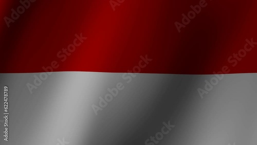 realistic indonesia waving flag footage