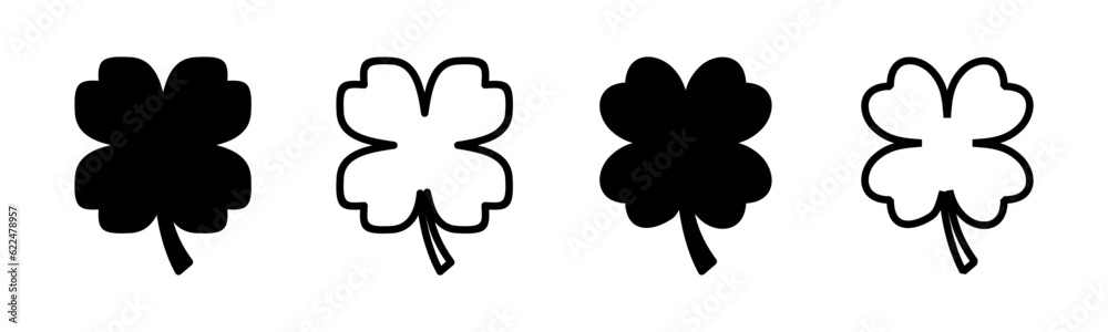 Clover icon set illustration. clover sign and symbol. four leaf clover icon. Clover icon set illustration. clover sign and symbol. four leaf clover icon.