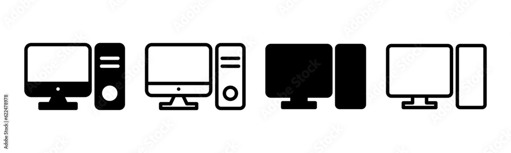 Computer icon set illustration. computer monitor sign and symbol Computer icon set illustration. computer monitor sign and symbol