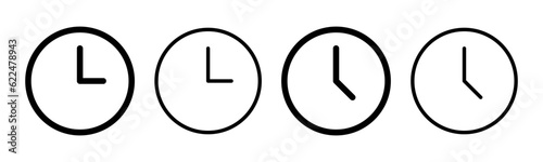 Clock icon set illustration. Time sign and symbol. watch icon