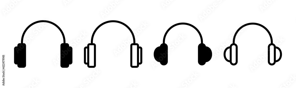 Headphone icon set illustration. Headphone sign and symbol Headphone icon set illustration. Headphone sign and symbol