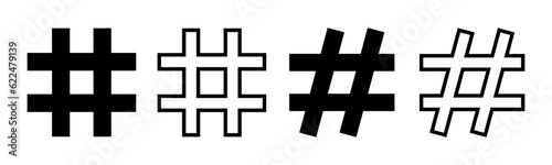 Hashtag icon set illustration. hashtag sign and symbol