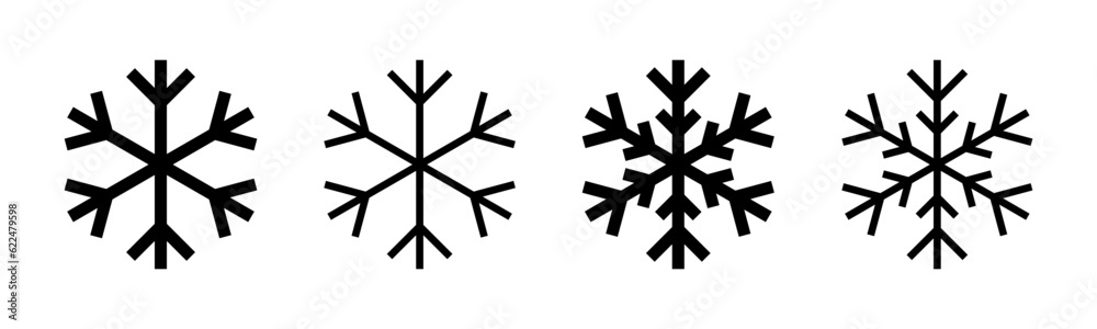 Snow icon set illustration. snowflake sign and symbol
