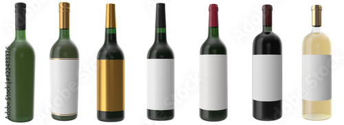 Sert of wine bottles photo