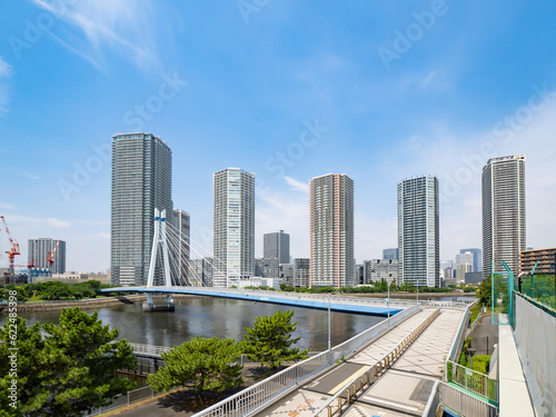 辰巳桜橋 東雲運河にからかる気持ちの良い歩道橋