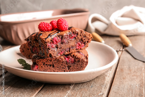 Delicious chocolate raspber...