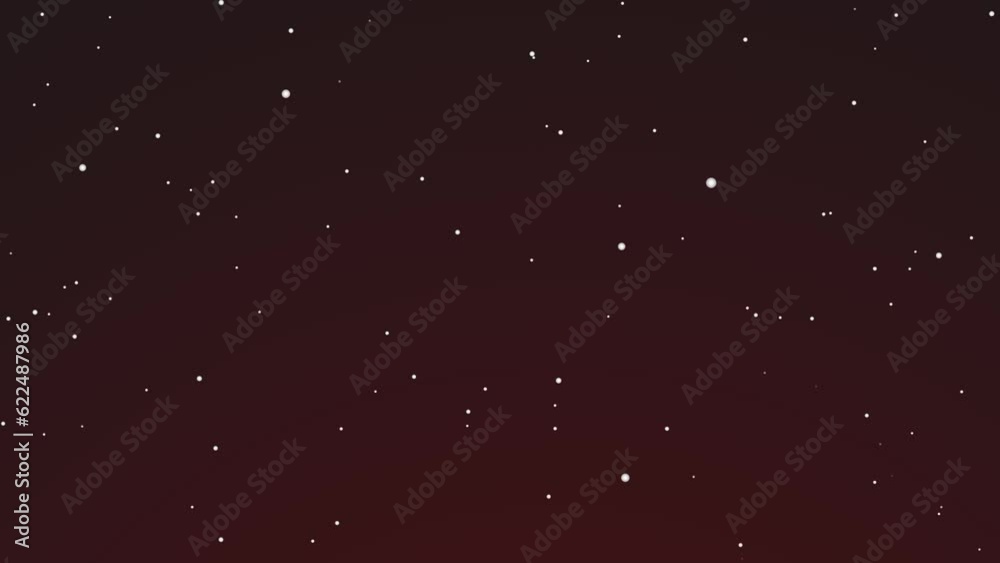 Starlight animated on red sky background. Star motion graphic. Stars footage.