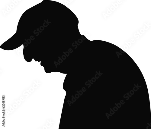 a man head silhouette vector photo
