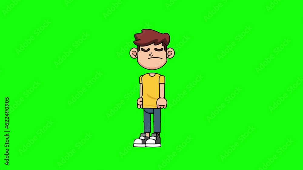 Angry man character on green background, mascot cartoon animation
Angry man character on green background, mascot cartoon animation