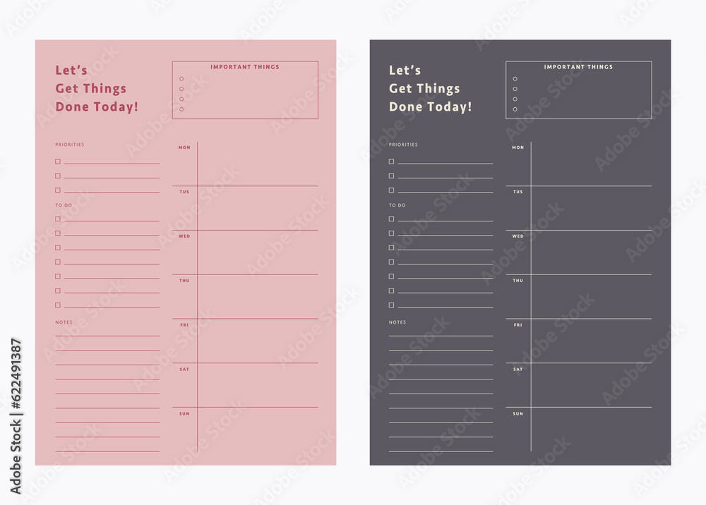 set 2 of Let's get things done today! Planner (Cool Grey) set 2 of Let's get things done today! Planner (Cool Grey)