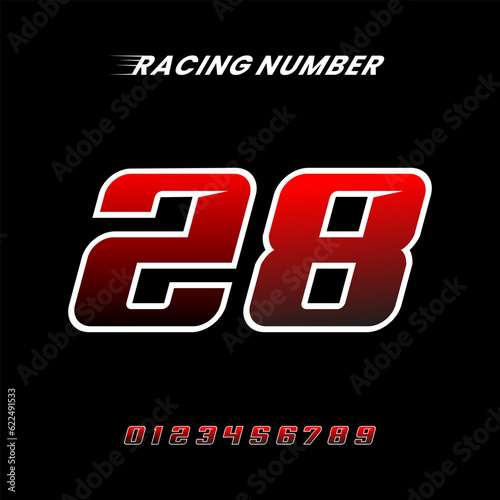 Sport Racing Number 28 logo design vector