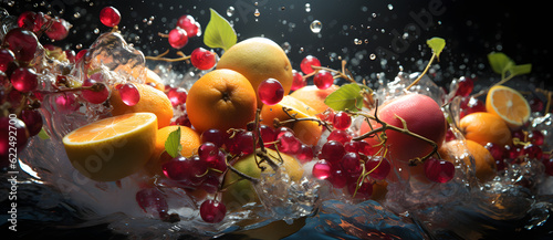 a bowl filled with fruits covered in ice Generated by AI