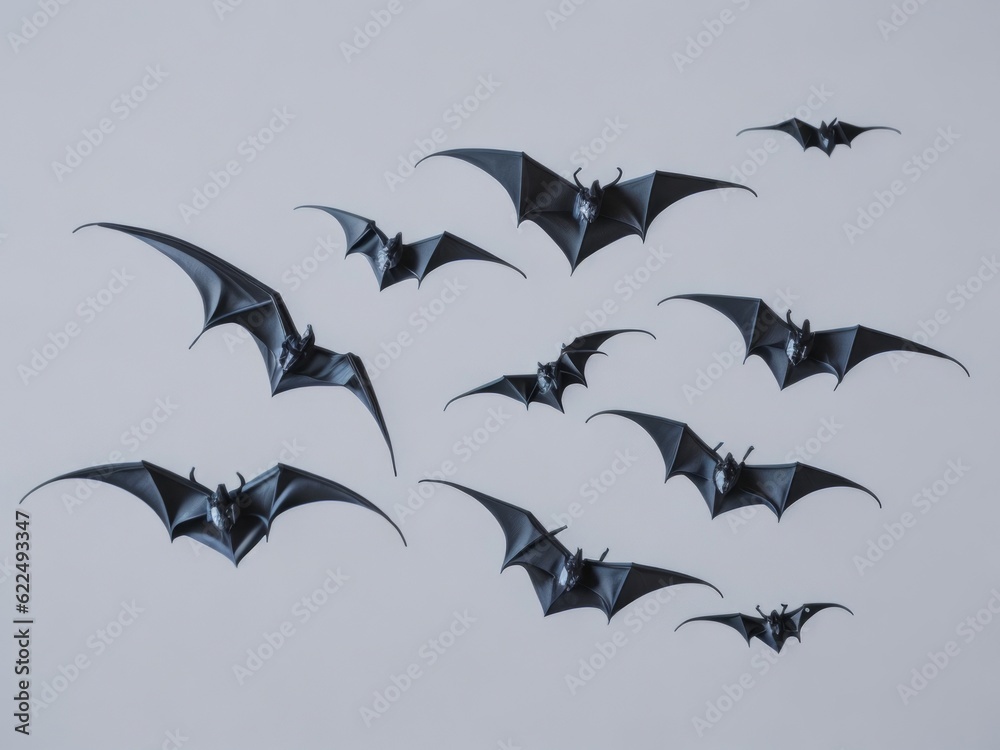 Bats Flying on white background. Generative AI
Bats Flying on white background. Generative AI