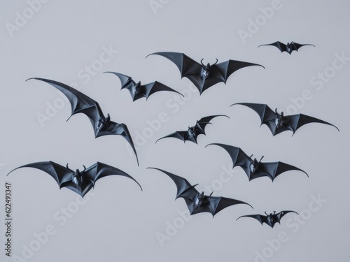 Bats Flying on white background. Generative AI 