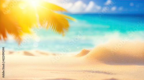 summer sandy and wavy beach background © Dwi