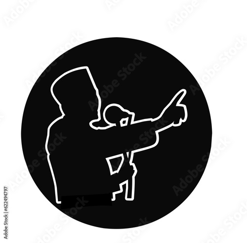Illustration vector graphic of silhouette of orator 