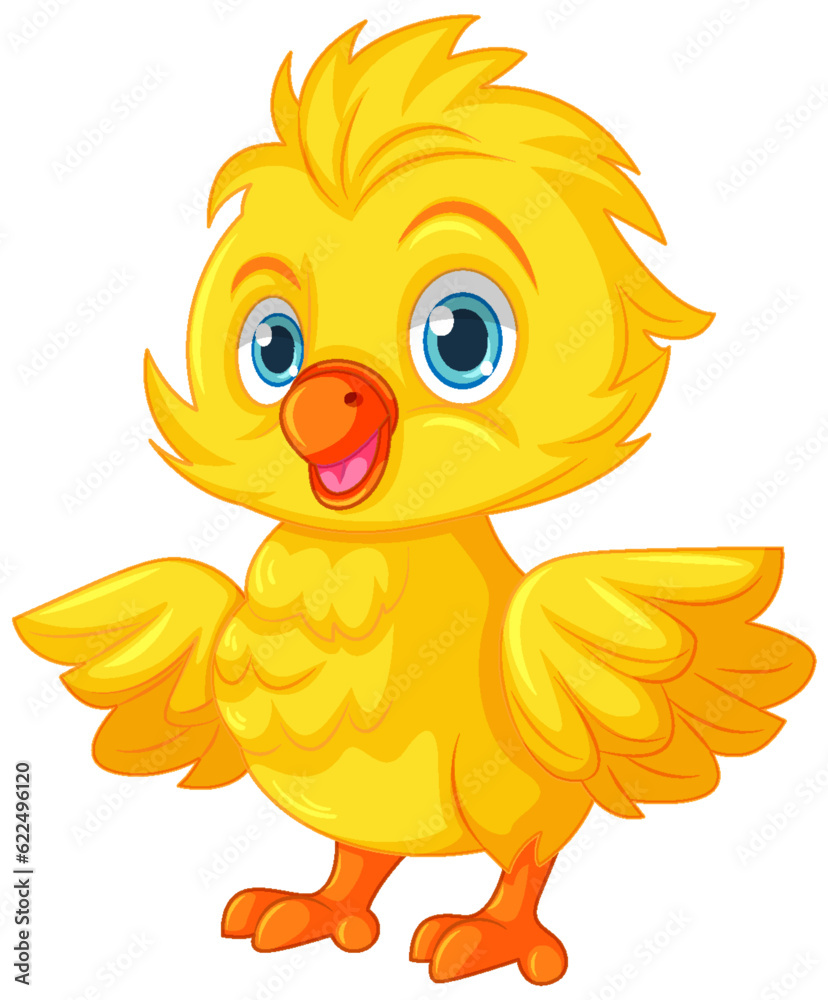Yellow baby chick cartoon character
