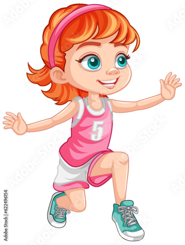 Girl Wearing Basketball Outfit