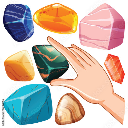 Set of lucky gem stone