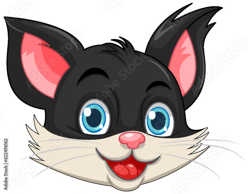 Black cat cartoon head