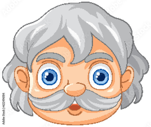 Old man face cartoon