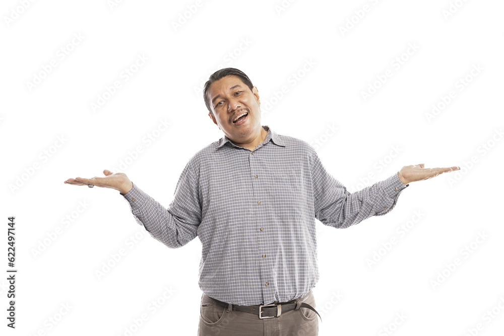 old asian man in retro style showing friendly greeting or welcoming gesture in white background old asian man in retro style showing friendly greeting or welcoming gesture in white background