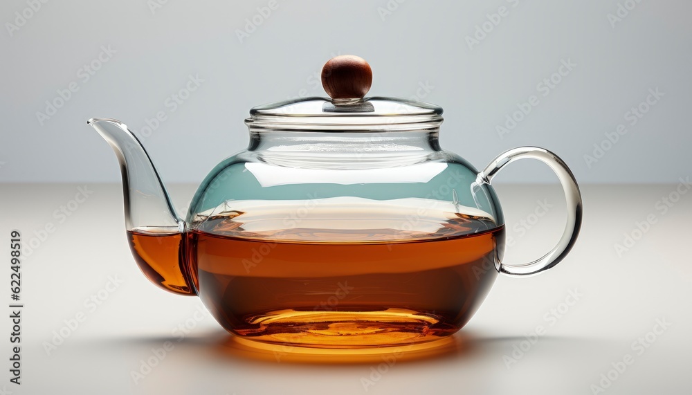 A glass teapot A glass teapot