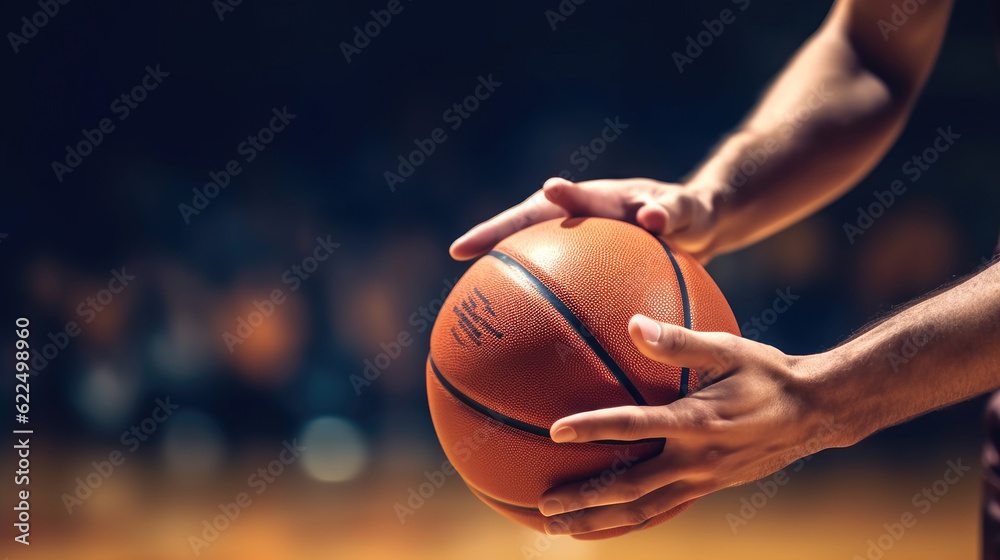 Close-up of a player holding a basketball Close-up of a player holding a basketball