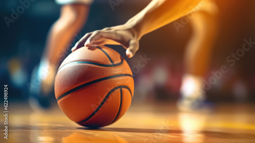 Close-up of a player holding a basketball © didiksaputra
