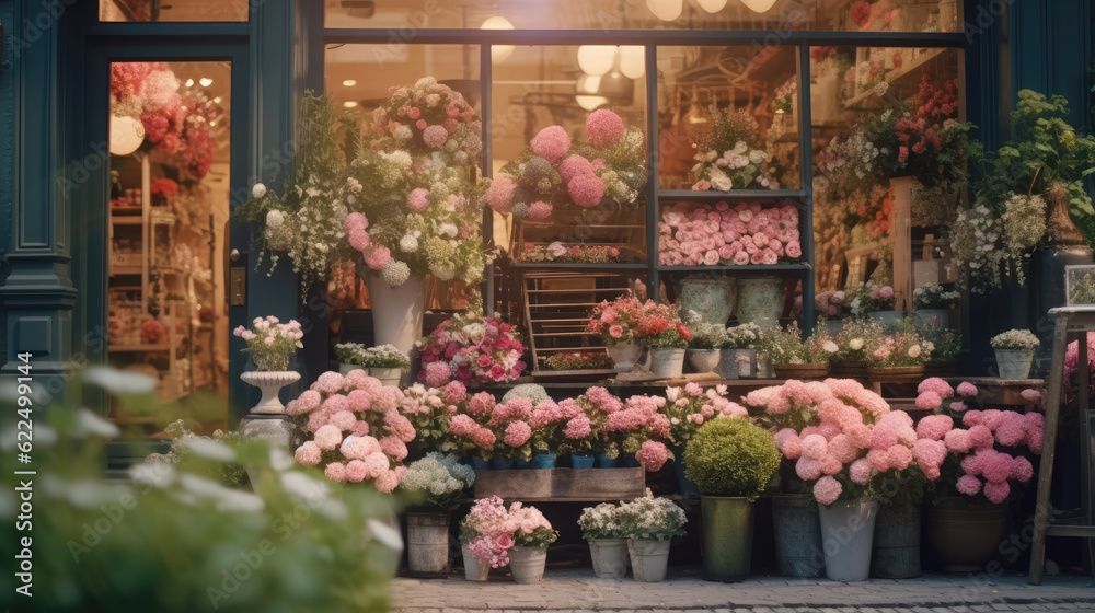 Beautiful flower shop front decoration