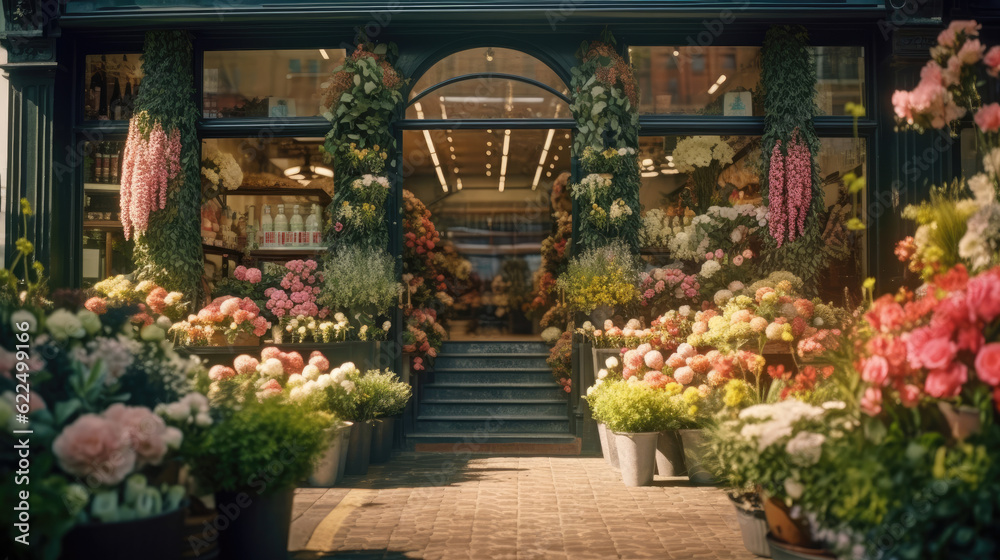 Beautiful flower shop front decoration Stock Photo | Adobe Stock