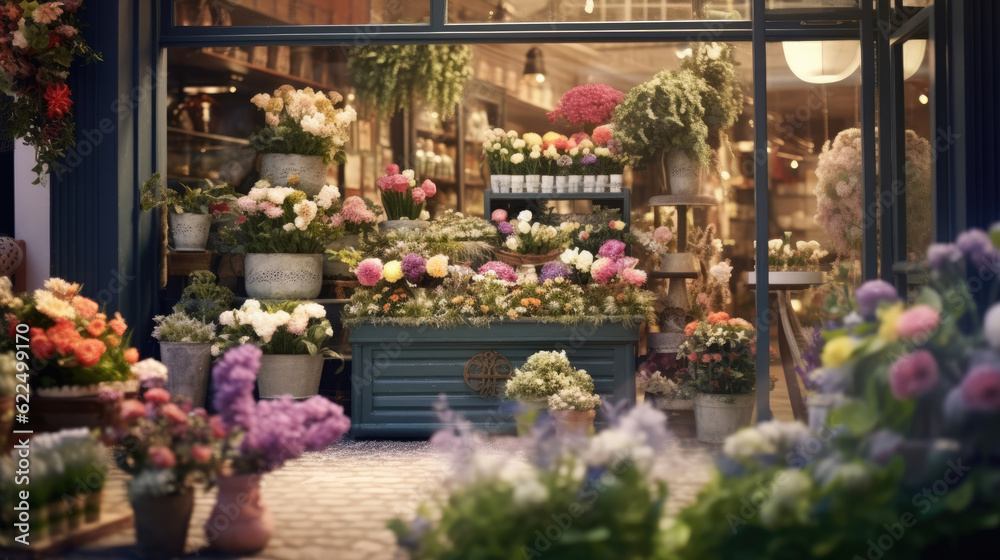 Beautiful flower shop front decoration