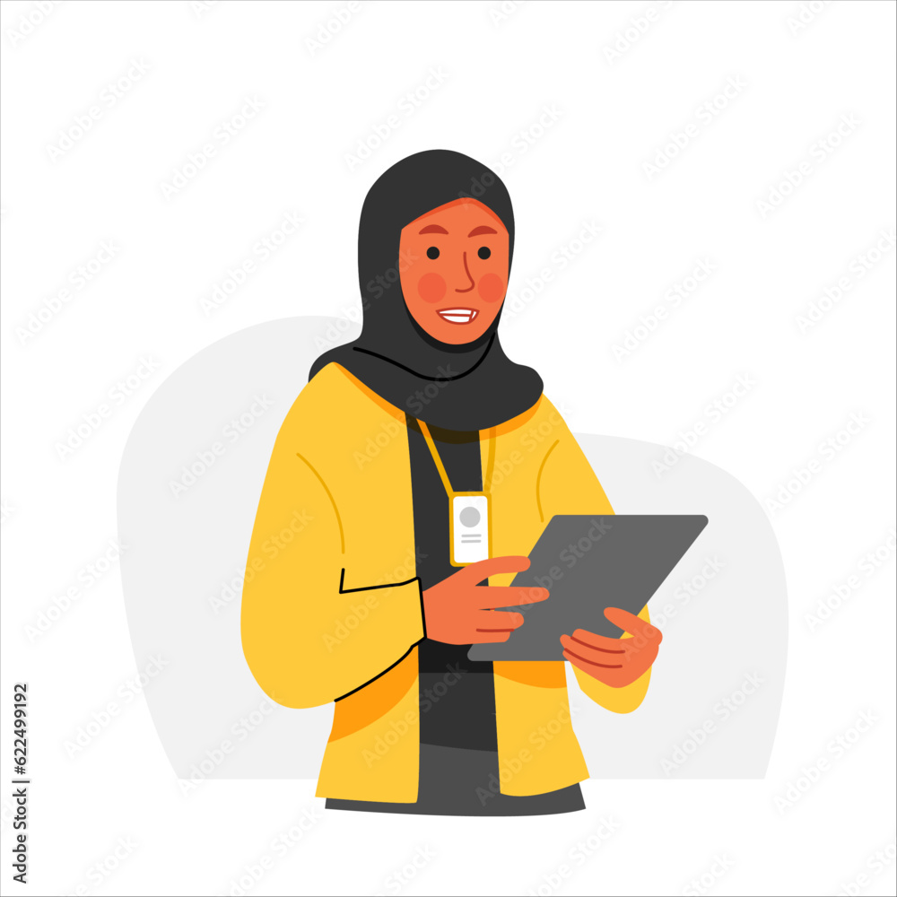 Muslim women use tab wear cardigan