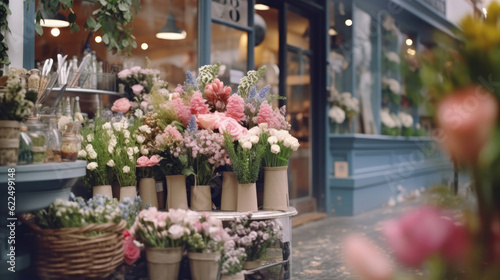 Beautiful flower shop front decoration